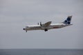 ARECIFE, SPAIN - APRIL, 15 2017: ATR 72 of CANARYFLY.es landing