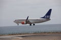 ARECIFE, SPAIN - APRIL, 15 2017: Boeing 737-700 of SAS landing a