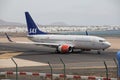 ARECIFE, SPAIN - APRIL, 15 2017: Boeing 737-700 of SAS ready to