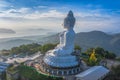 areial photography Phuket big Buddha in sunrise
