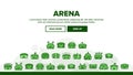 Collection Arena Buildings Sign Icons Set Vector Royalty Free Stock Photo