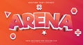 Arena 3d editable text effect Template Royalty Free Stock Photo