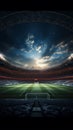 Arena magnificence, 3D rendered soccer goalposts highlight stadiums grandeur