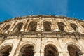 Arena of Nimes, famous preserved ancient Roman Empire amphitheater Royalty Free Stock Photo