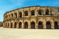 Arena of Nimes, famous preserved ancient Roman Empire amphitheater Royalty Free Stock Photo