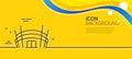 Arena stadium line icon. Competition building sign. Sport complex. Minimal line yellow banner. Vector