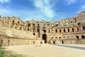Arena and Wall of  the Amphitheater  in El Djem, Tunisia Royalty Free Stock Photo