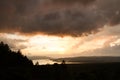 Arenal lake reflection the sun Royalty Free Stock Photo