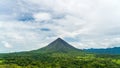 Arenal Volcano, which has an almost perfect cone shape, is one of the biggest tourist attraction in Alajuela, Costa Rica Royalty Free Stock Photo