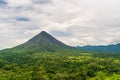 Arenal Volcano, which has an almost perfect cone shape, is one of the biggest tourist attraction in Alajuela, Costa Rica Royalty Free Stock Photo