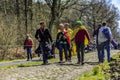 The Arenberg Gap - Paris-Roubaix 2015 Royalty Free Stock Photo