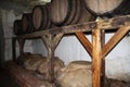 ARENI, ARMENIA - December 06, 2018: Areni winery factory interior, traditional Armenian wine factory. Wine Cellar Storage