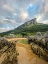 Arenillas beach in Castro Urdiales, Cantabria, northern Spain Royalty Free Stock Photo