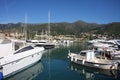 Arenzano: boats anchored in the town`s marina.