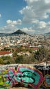 Areopag Athens greece panorama graffiti Blue Sky clouds