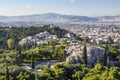 Areopagus hill and aerial view of Athens from Acropolis Royalty Free Stock Photo