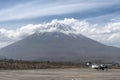 Arequipa Airport with Misti Volcano in the background in Peru