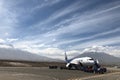 Arequipa Airport with Misti Volcano in the background in Peru