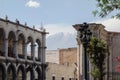 Arequipa old architecture and Chachani volcan on background
