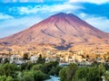 Arequipa, Peru with its iconic volcano Chachani in the backgroun