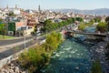 Arequipa/Peru - Sep.28.19: cityscape and Chili river, topview. Royalty Free Stock Photo