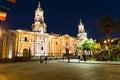 Arequipa, Peru: View of the Cathedral main church at the morning