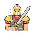 ares greek god mythology color icon vector illustration