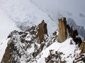 Arete des Cosmiques, Aiguille du Midi Royalty Free Stock Photo