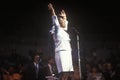 Aretha Franklin sings at the 1992 Democratic National Convention at Madison Square Garden, New York