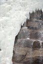 Arethusa Falls Waterfall in the White Mountains of New Hampshire in Winter Royalty Free Stock Photo