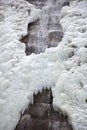 Arethusa Falls Waterfall in the White Mountains of New Hampshire in Winter Royalty Free Stock Photo