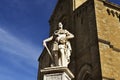 Arezzo cathedral and Ferdinando I statue