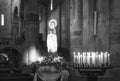 Arezzo, Cathedral internal view. Black and white photo