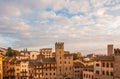 Arezzo historic center with clouds