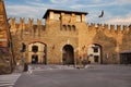 Arezzo, Tuscany, Italy: the ancient city gate Porta San Lorentino in the walls of the picturesque medieval old town