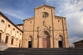 Arezzo, Tuscany, Italy: facade of the ancient Catholic Cathedral in the historic center of the Tuscan city of art Royalty Free Stock Photo