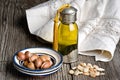 Argan oil and fruit Royalty Free Stock Photo