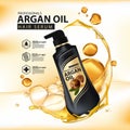 Argan oil hair care protection contained in bottle