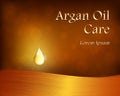 Argan Oil template with golden drop and hair.