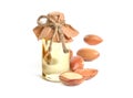 Argan seed oil. Isolated on white background Royalty Free Stock Photo
