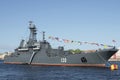 Arge landing ship `Korolev` on the Neva river at the festival in honor of Victory day