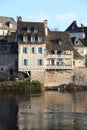 Argentat river front houses Royalty Free Stock Photo