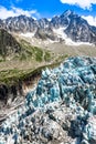 Argentiere Glacier in Chamonix Alps, Mont Blanc Massif, France. Royalty Free Stock Photo