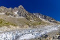 Argentiere glacier viewpoint in the Chamonix valley, french Alps Royalty Free Stock Photo