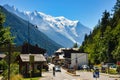 Argentiere, small village next to Chamonix with great views of Monte Blanc and the glaciers. Haute Savoie. Quality photo Royalty Free Stock Photo