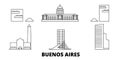 Argentina, Buenos Aires City line travel skyline set. Argentina, Buenos Aires City outline city vector illustration Royalty Free Stock Photo