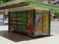 Argentina, Buenos Aires, colorful kiosk installed on a sidewalk