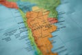 Argentina, Buenos Aires on a map. Selective focus on label