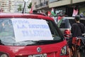 Argentina, caravan protest in solidarity with Palestine, against Israel attack Royalty Free Stock Photo