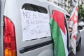 Argentina, caravan protest in solidarity with Palestine, against Israel attack Royalty Free Stock Photo